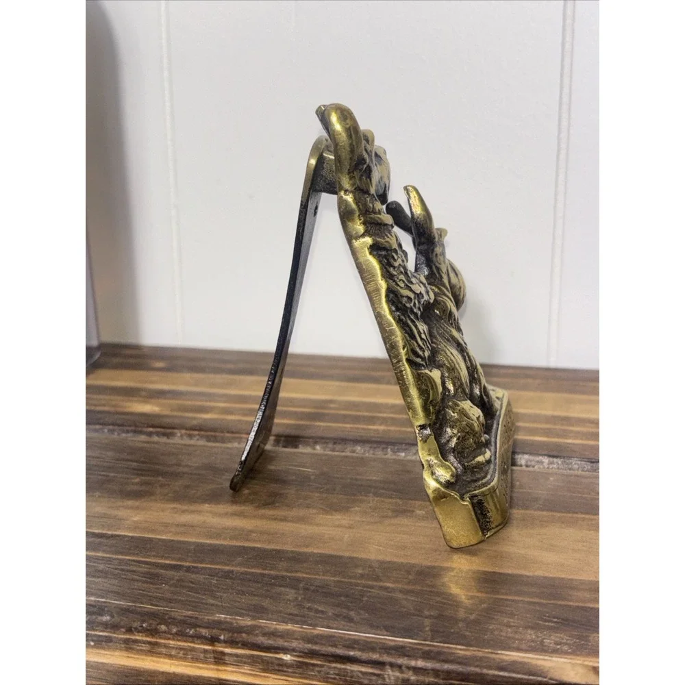 Vintage Solid Brass Scotch Terrier Dog easel ornament -Door Knocker 1930s 5